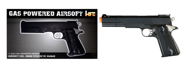 HFC M1911 Tactical Gas Airsoft Pistol – Black – 235–245 FPS