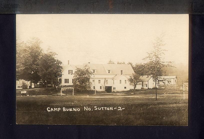 1929 North Sutton NH CAMP BUENO Real Photo Postcard RPPC