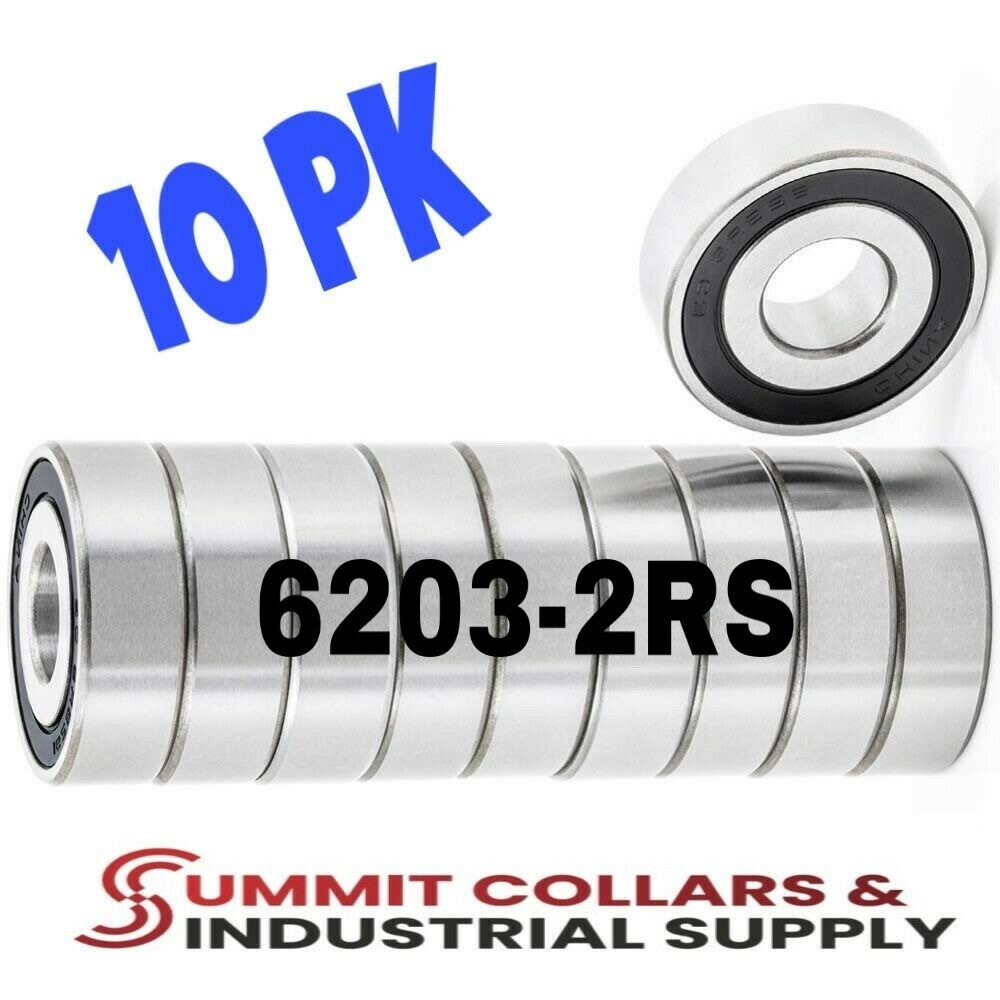(10) 6203 2RS PREMIUM RUBBER SEALED BEARING 17X40X12MM