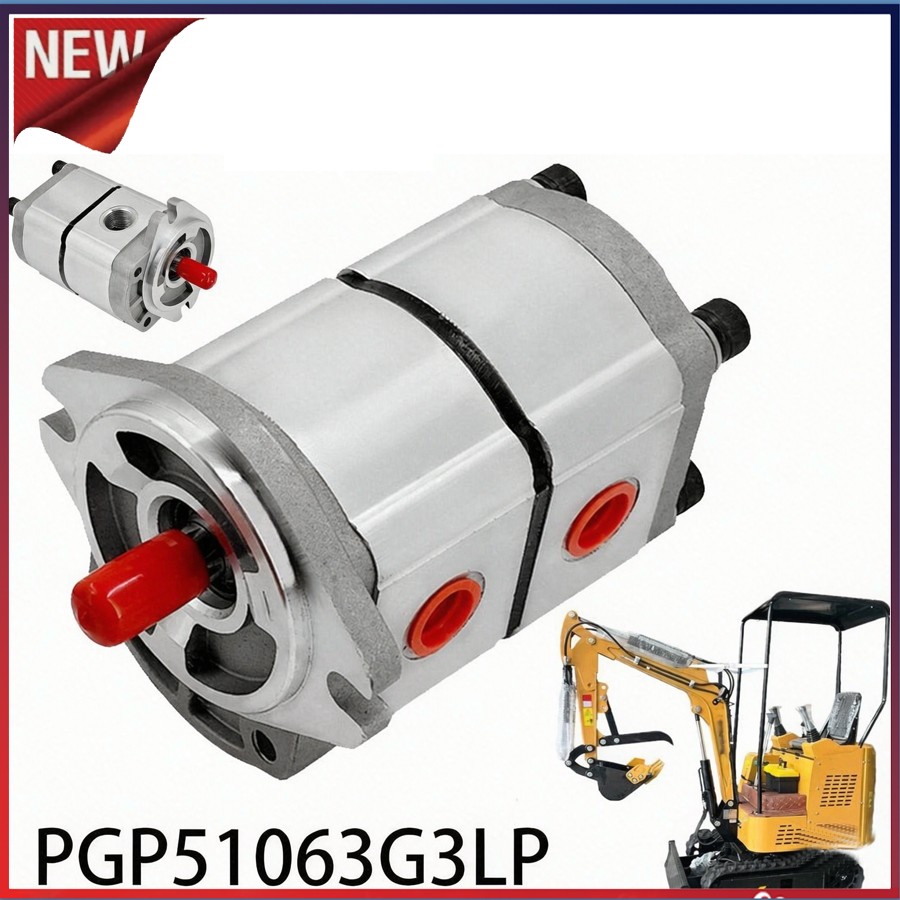 PGP51063G3LP Hydraulic Pump 2-Section Gear Pump For AGT-H15R Excavators 1 Inlet