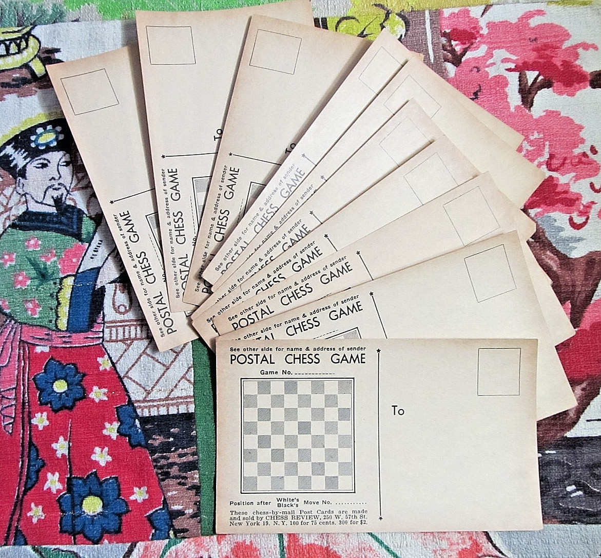 Vintage 1940's Postal Chess Game by Chess Review postcards