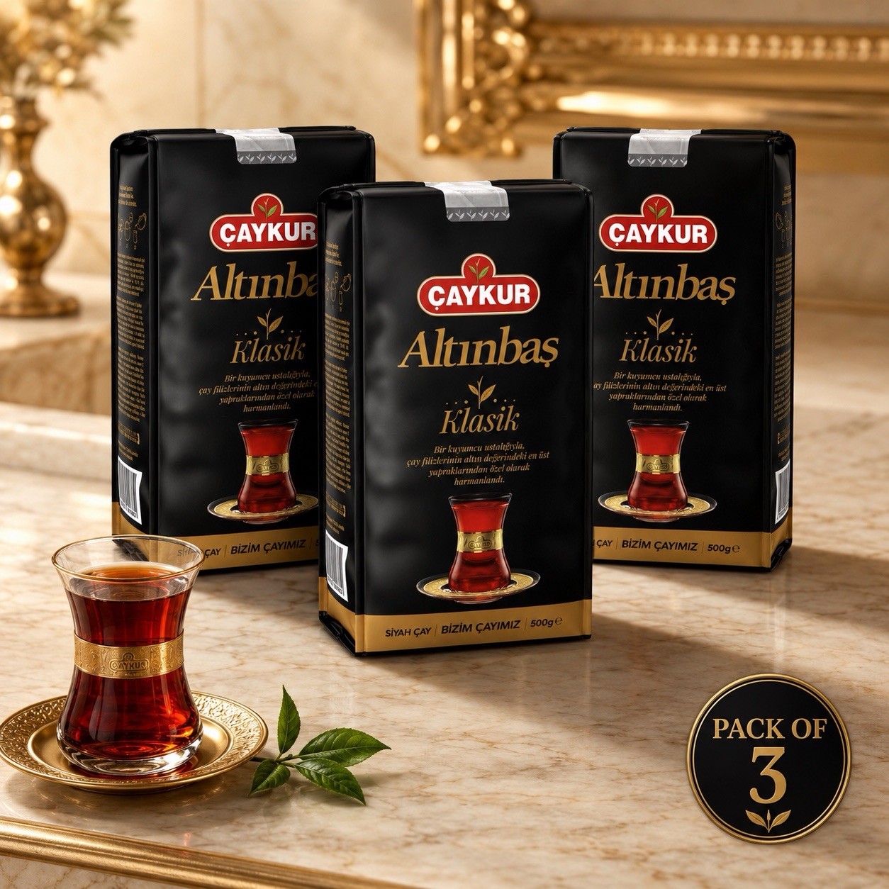 Caykur Altinbas Klasik Turkish Black Tea Loose Leaf 500g - Pack of 3