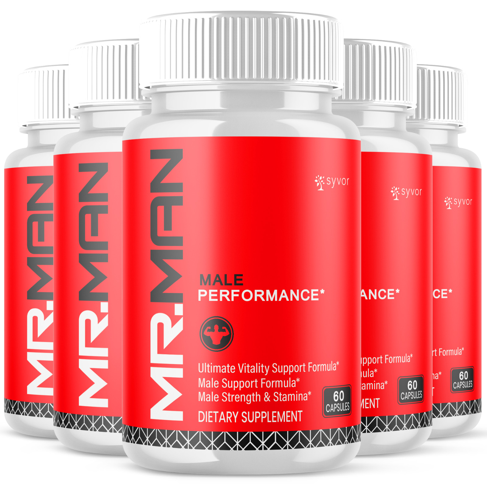 (5 Pack) Mr. Man Advanced Male Pills Mister Man Formula Supplement 300 Capsules