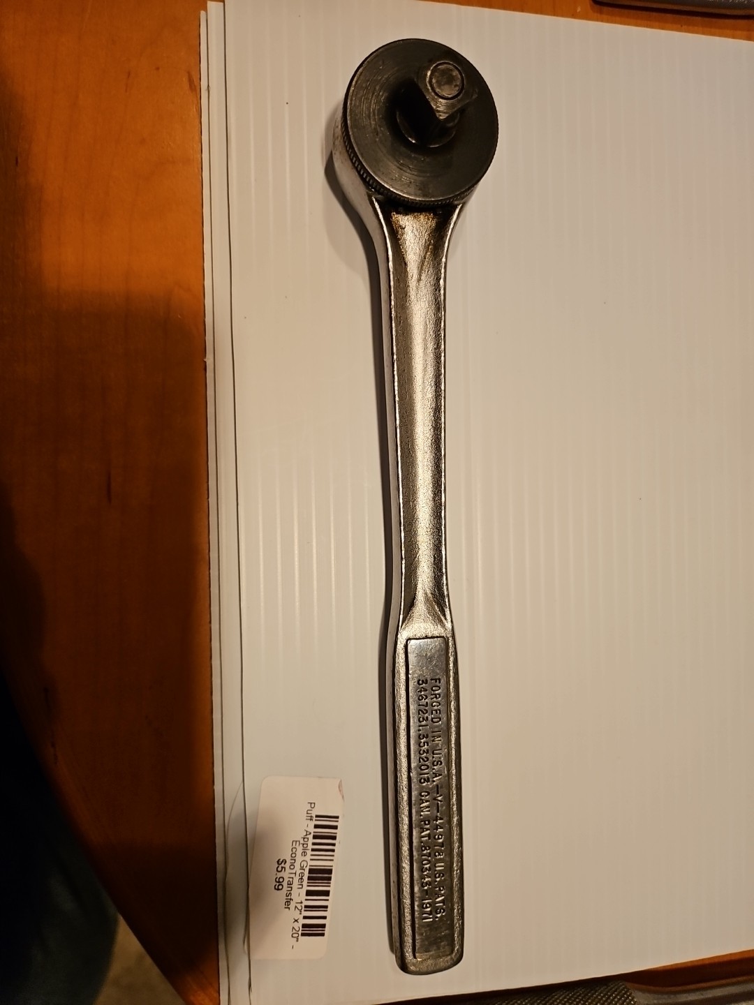 Vintage Craftsman Tools 1/2\'\' Dr Thumb Wheel Quick Release Ratchet -V- 44978 USA Vintage Craftsman Tools 1/2\'\' Dr Thumb Wheel Quick Release Ratchet -V- 44978 USA