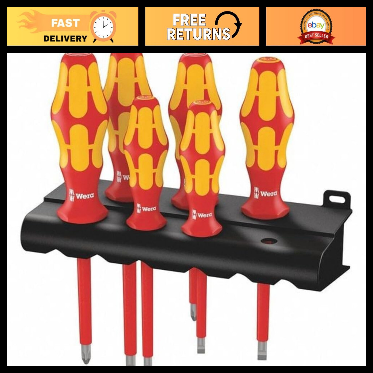 Insulated Professional Screwdriver Set, 6-Piece, Kraftform Plus, Ergonomic Handl Insulated Professional Screwdriver Set, 6-Piece, Kraftform Plus, Ergonomic Handl
