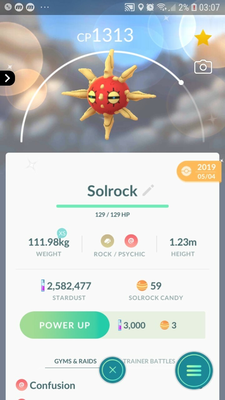 Shiny Solrock Pokemon Tr@de Go