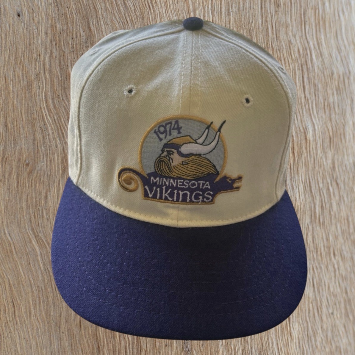 Vintage 1974 Minnesota Vikings Roman Snapback Hat Made In USA Wool Rare