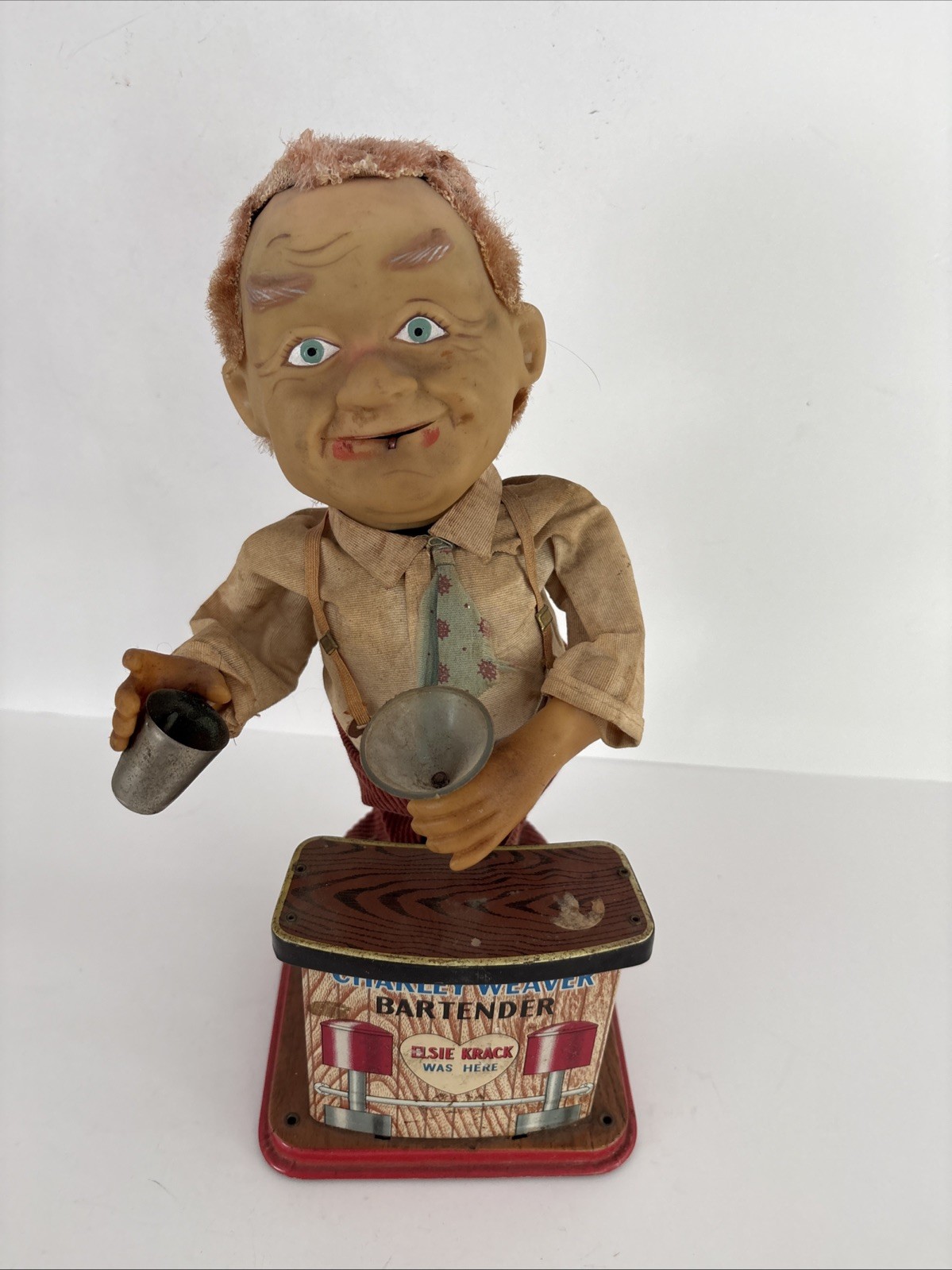 Vintage 1960s Rosko Charley Weaver Bartender Battery Operated - Vintage 1960s Rosko Charley Weaver Bartender Battery Operated -