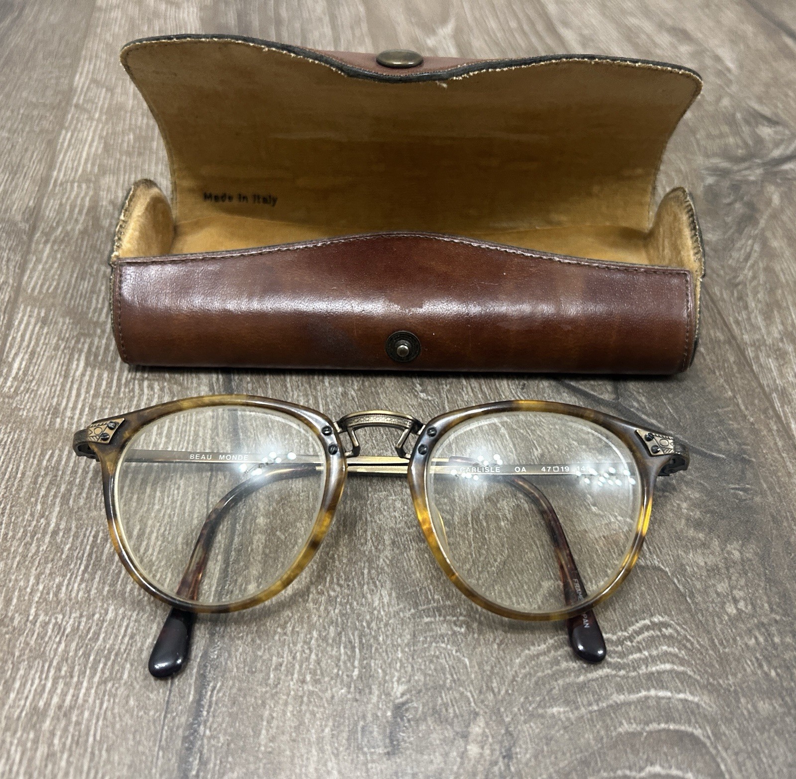 Vintage Beau Monde Carlisle Eyeglasses 47-19-145 Round FRAME ONLY Vintage Beau Monde Carlisle Eyeglasses 47-19-145 Round FRAME ONLY