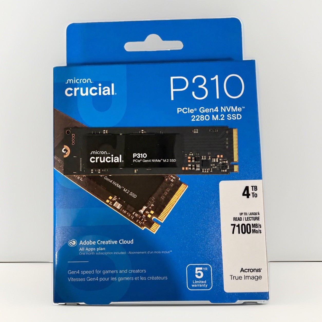 Micron Crucial P310 PCLe Gen4 NVMe 2280 M.2 SSD 4TB - NEW Micron Crucial P310 PCLe Gen4 NVMe 2280 M.2 SSD 4TB - NEW