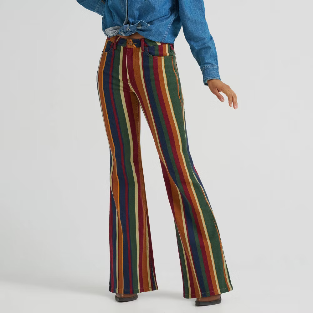 Wrangler Women's High-Rise Bold Striped Flare Pants