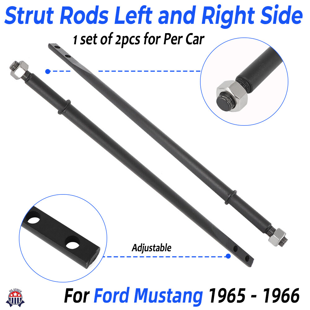 For 1965 - 1966 Ford Mustang Strut Rods Left & Right Sides Suspension Bars Pair