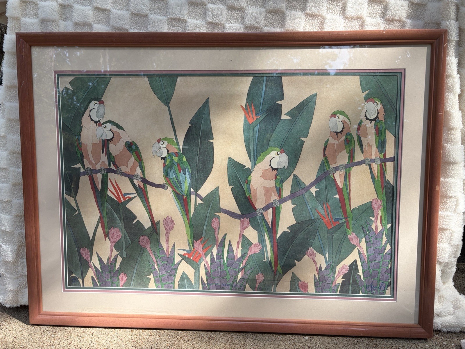 Gorgeous vintage Parrot Print- Signed By Artist Gorgeous vintage Parrot Print- Signed By Artist