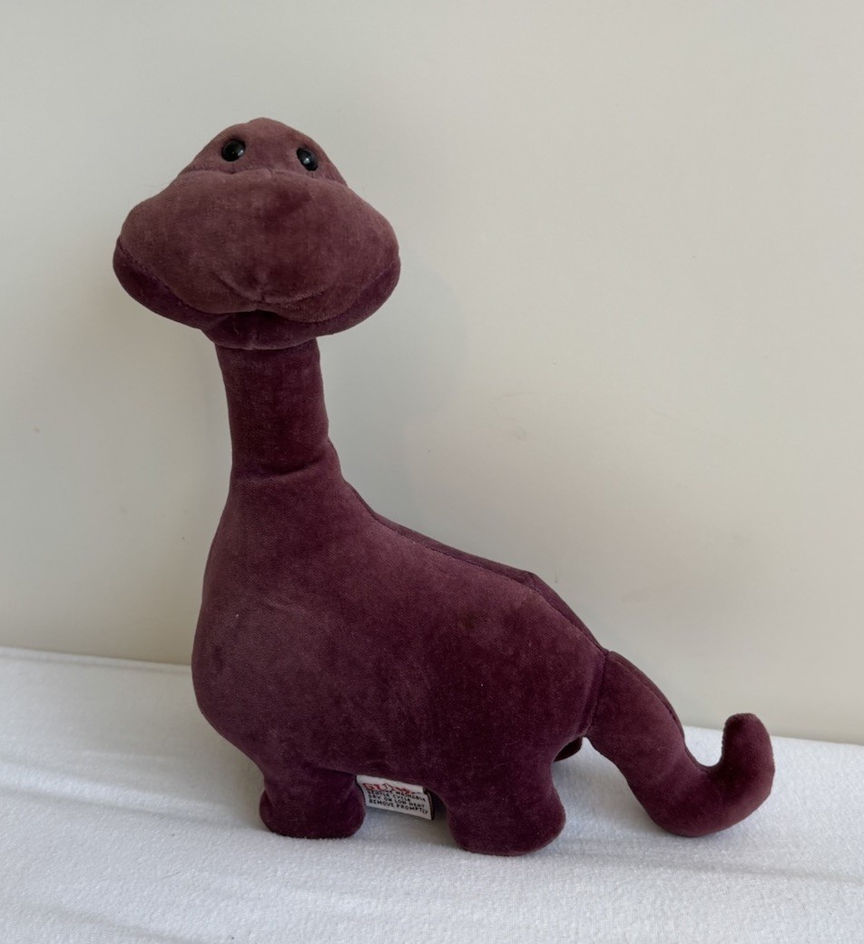 Gund Purple Dinosaur 1986 Plush Stuffed Animal Velvet Dino-Mites Vintage Cute Gund Purple Dinosaur 1986 Plush Stuffed Animal Velvet Dino-Mites Vintage Cute