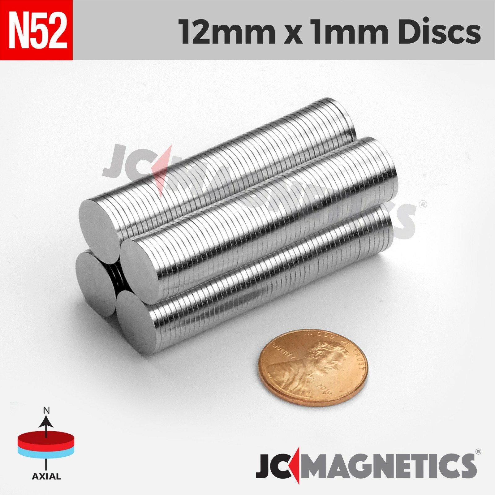 12mm x 1mm N52 Round Disc Rare Earth Neodymium thin Magnet 12x1mm
