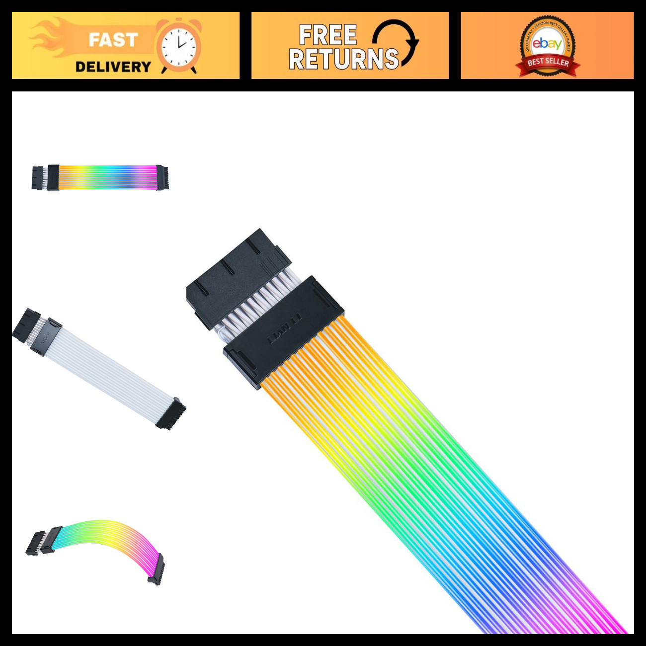 RGB 24-Pin Wireless Motherboard Power Cable with Controller - Custom PC Upgrade RGB 24-Pin Wireless Motherboard Power Cable with Controller - Custom PC Upgrade
