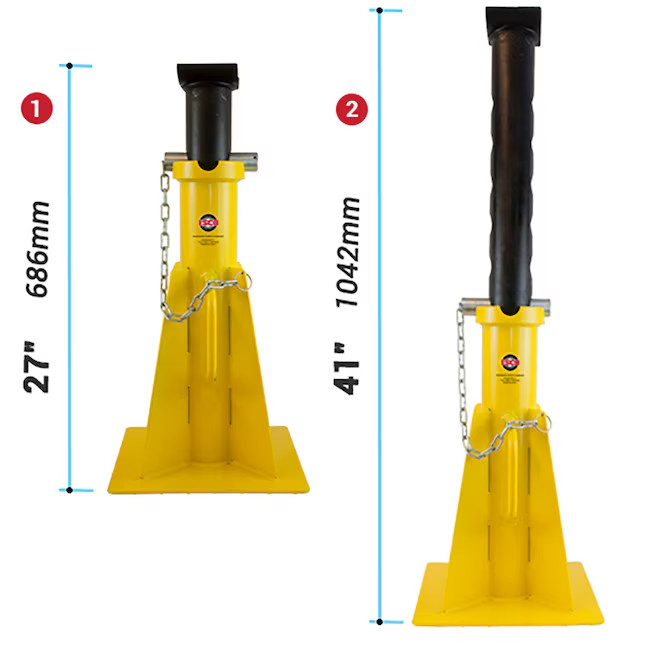 Freeship + SuperSALE ESCO Yellow 25-Ton Steel Manual Jack stand Model #10804 Freeship + SuperSALE ESCO Yellow 25-Ton Steel Manual Jack stand Model #10804