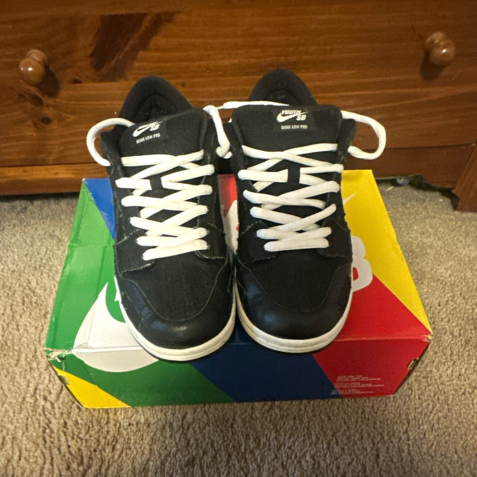Nike SB Dunk Low Pro QS wasted youth Black/White Skateboarding Shoes Men’s US 10