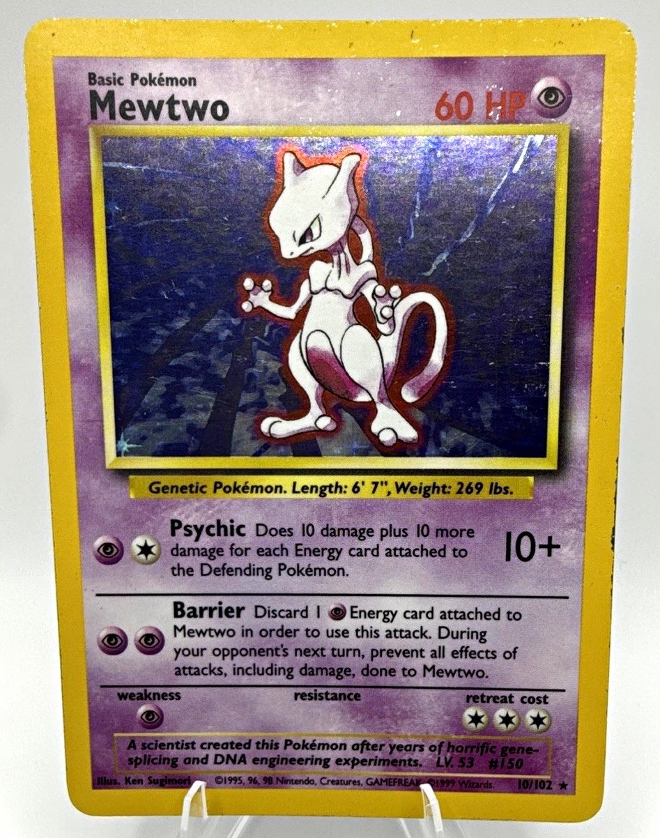 Wizards of the Coast Mewtwo Base Set Holo Rare 10/102 Unlimited 1999 EN