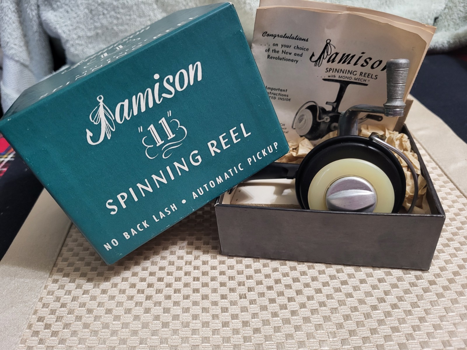 50\'s  JAMISON 11 Spinning Ultra-light Reel Original Box -Orig Literature  NOS