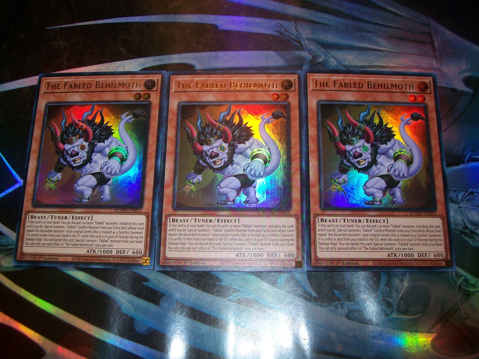 3x The Fabled Behilmoth 1st Edition Ultra Rare BLMM-EN012 Yu-Gi-Oh 3x The Fabled Behilmoth 1st Edition Ultra Rare BLMM-EN012 Yu-Gi-Oh