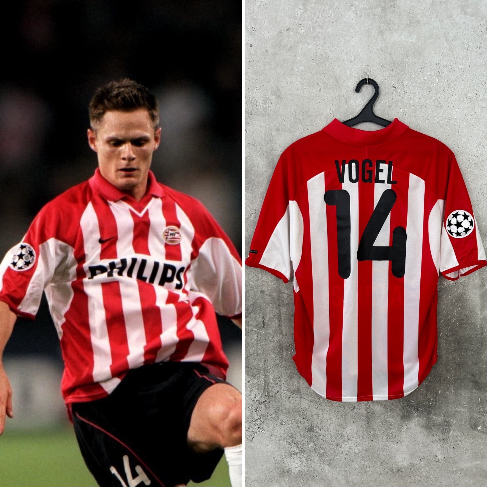 PSV 2000/2002 CHAMPIONS LEAGUE HOME FOOTBALL SHIRT #14 VOGEL NIKE JERSEY SIZE M