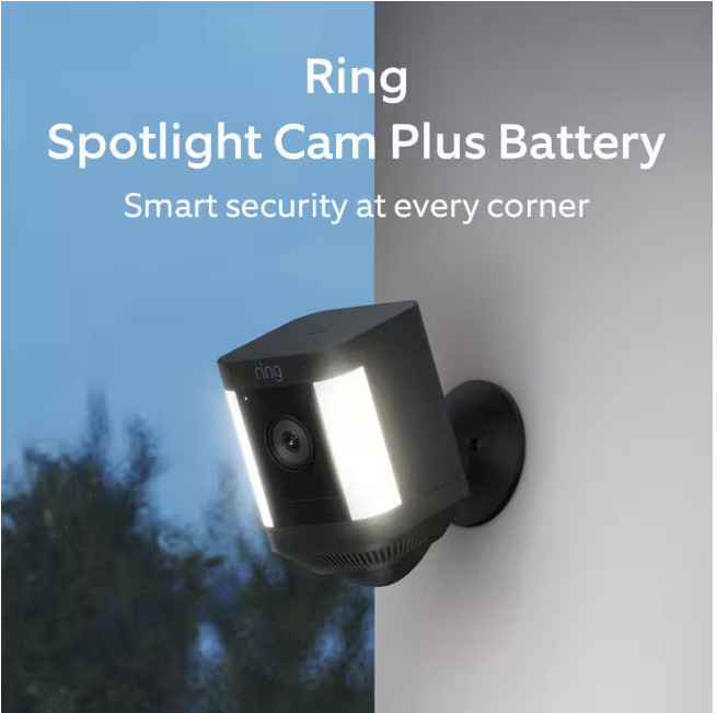 Ring Spotlight Cam Plus, Battery - Black