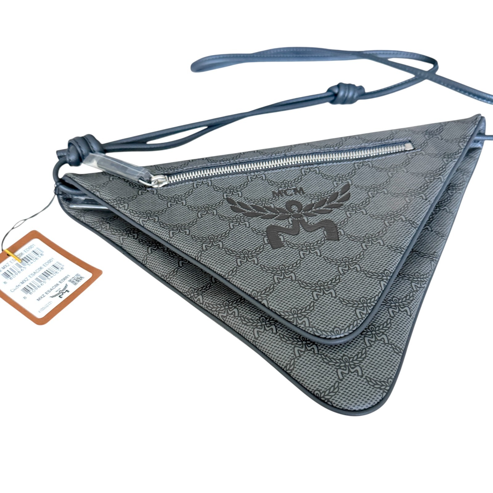 MCM GRAY Canvas and leather Triangle Shoulder Bag MCM GRAY Canvas and leather Triangle Shoulder Bag
