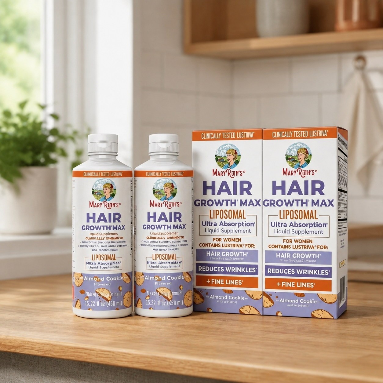 NEW Mary Ruth’s Women’s Hair Growth MAX Lipsomal With Lustriva 15.22oz LOT OF 2