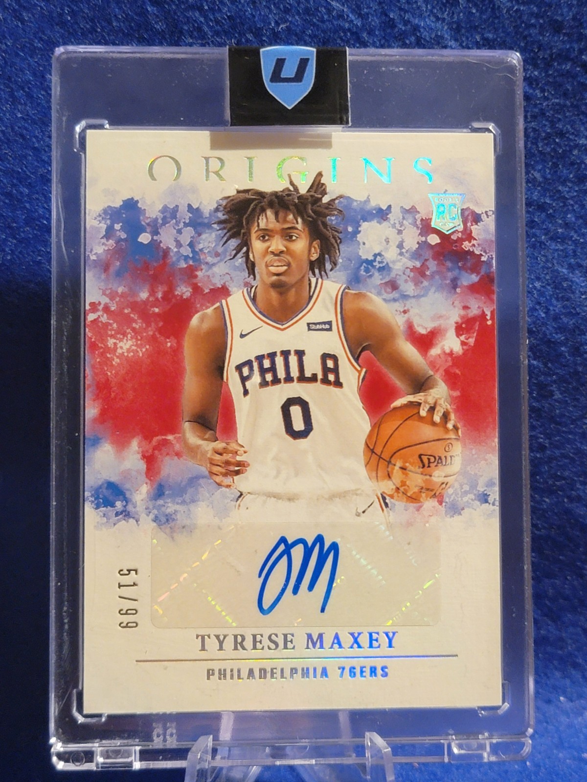 2020 Panini Origins Tyrese Maxey Rookie Autographs 51/99 #RA-MAX (RC)