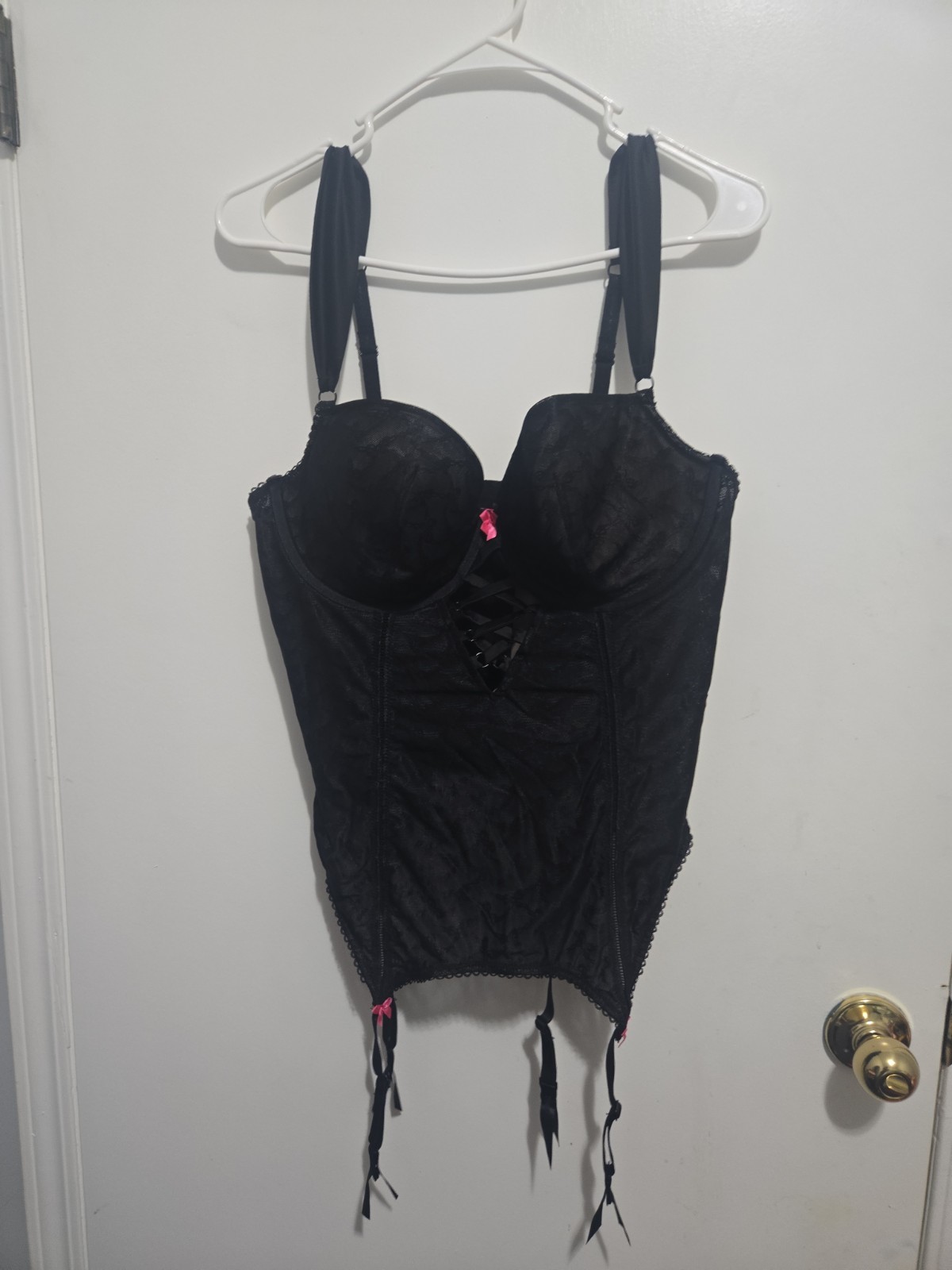 Torrid Betsey Johnson BLACK BOW LACE BUSTIER SZ. 1 -- sexy