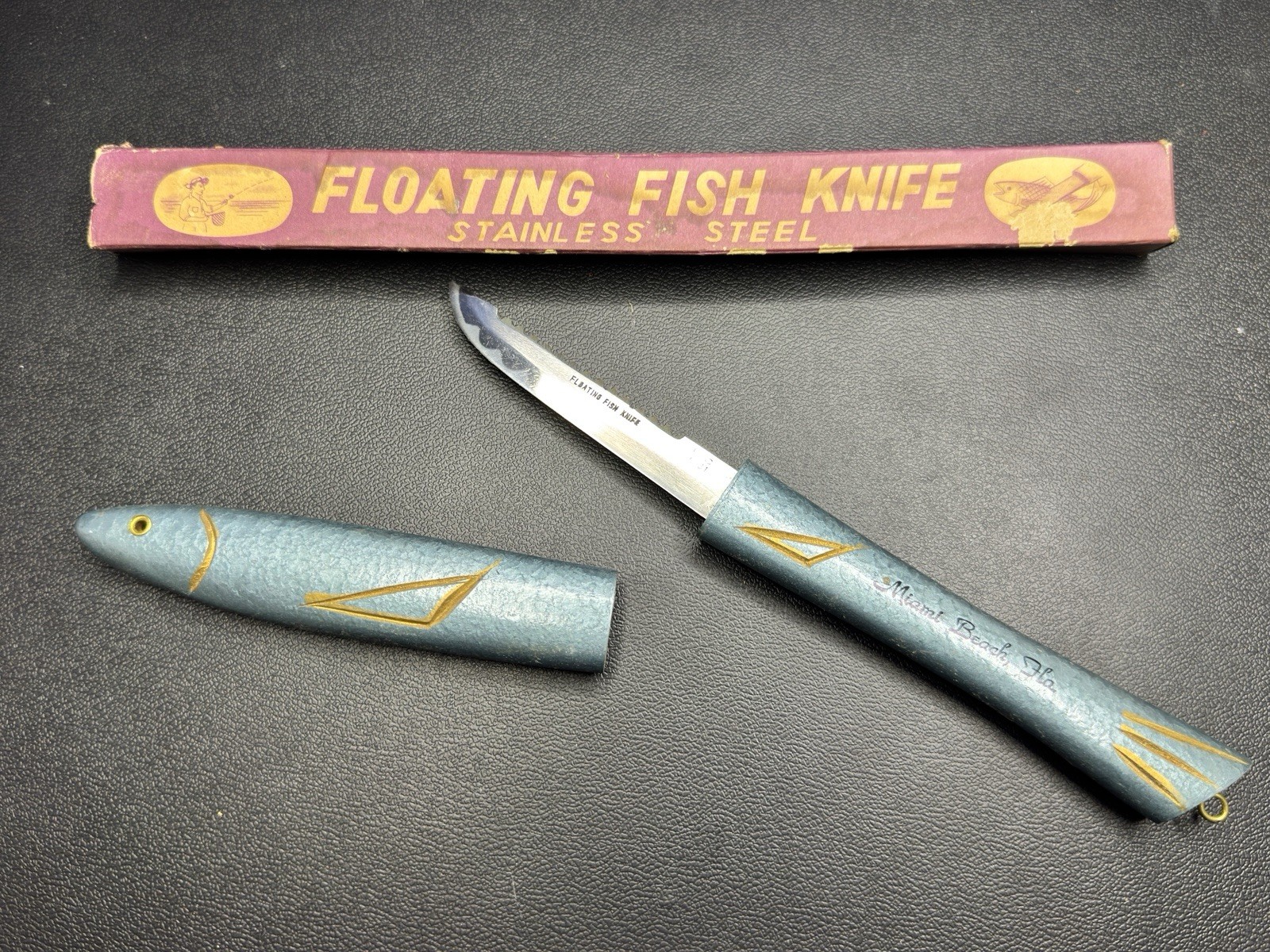 Vintage Floating Fish Knife Miami Beach FL Souvenir Stainless Steel w/ Box Vintage Floating Fish Knife Miami Beach FL Souvenir Stainless Steel w/ Box