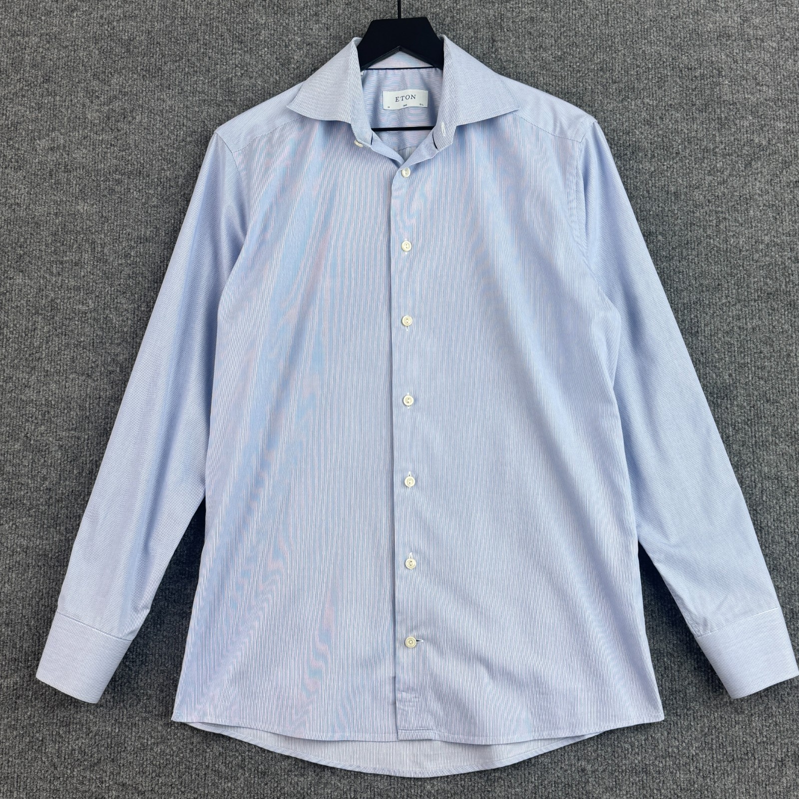 ETON Dress Shirt Mens 15.5 39 Blue Pinstripe Slim Fit Button Up Luxury Cotton ETON Dress Shirt Mens 15.5 39 Blue Pinstripe Slim Fit Button Up Luxury Cotton