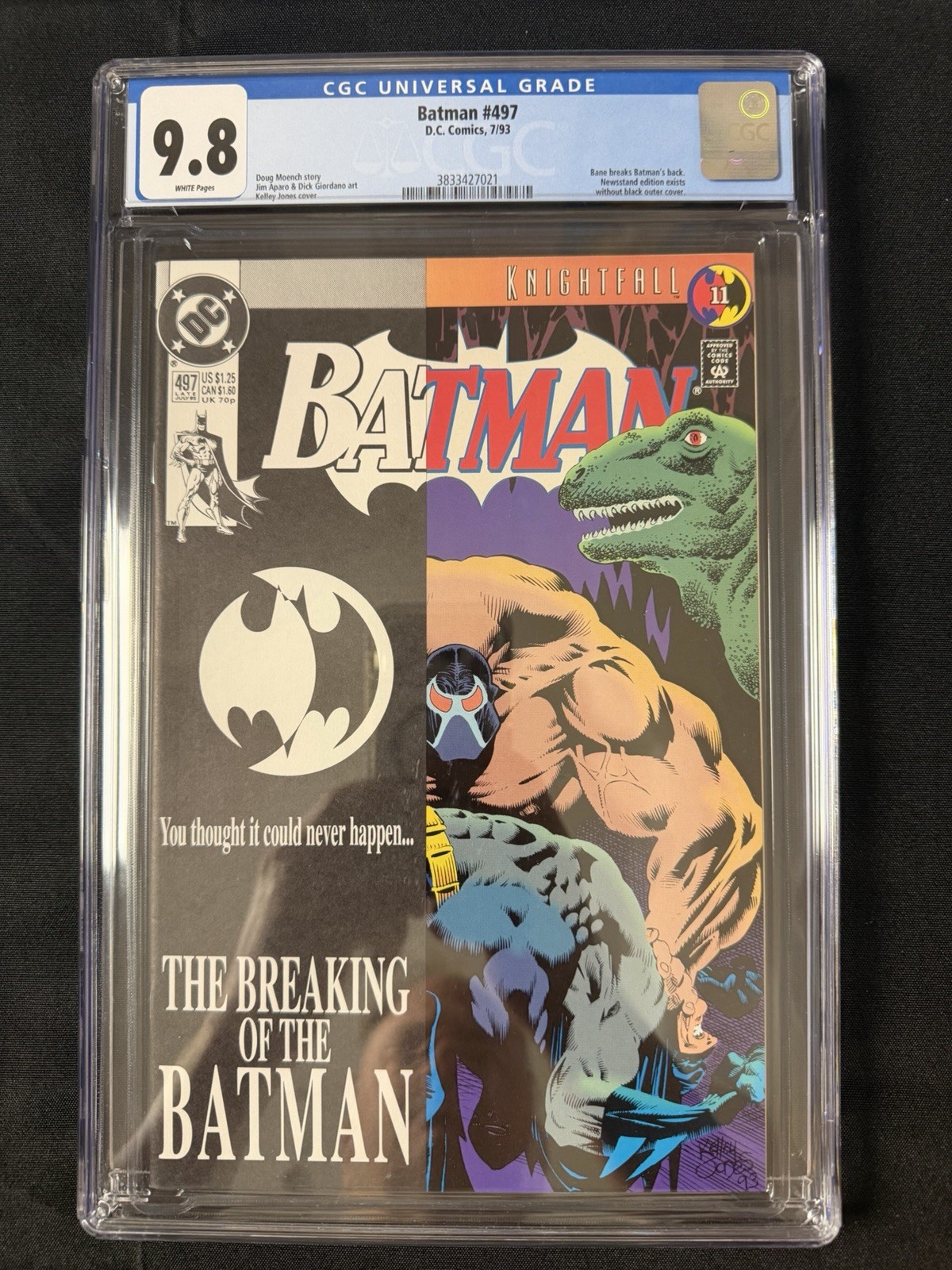 Batman #497 CGC 9.8 White Pages 1993 Knightfall Bane Breaks Batman’s Back
