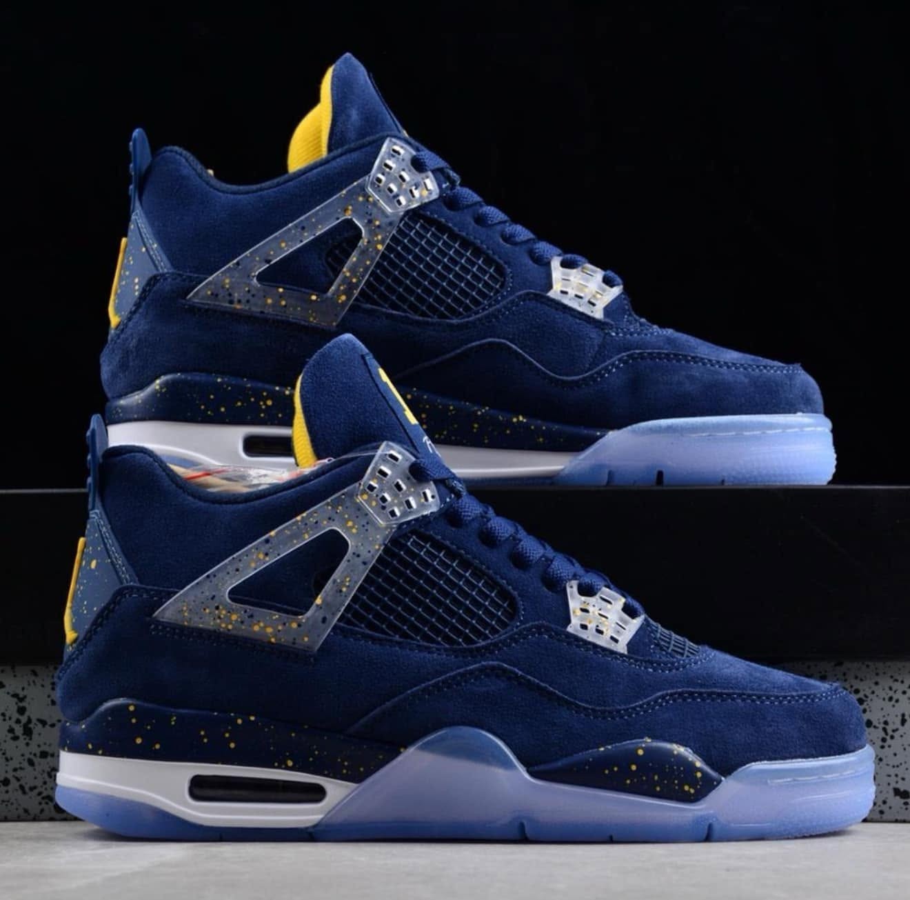 NEW MEN\'S Jordan 4 Retro PE Michigan Wolverines All Size US 7-12