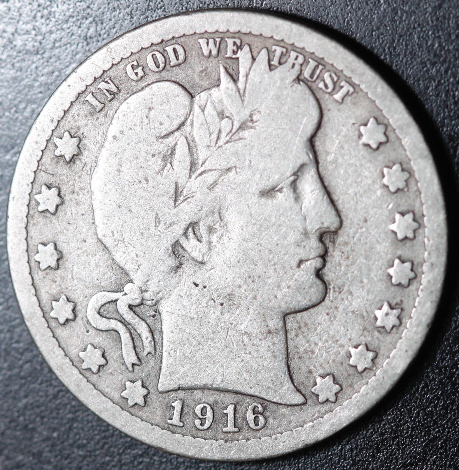 1916-P LIBERTY HEAD BARBER QUARTER - VG VERY GOOD 1916-P LIBERTY HEAD BARBER QUARTER - VG VERY GOOD