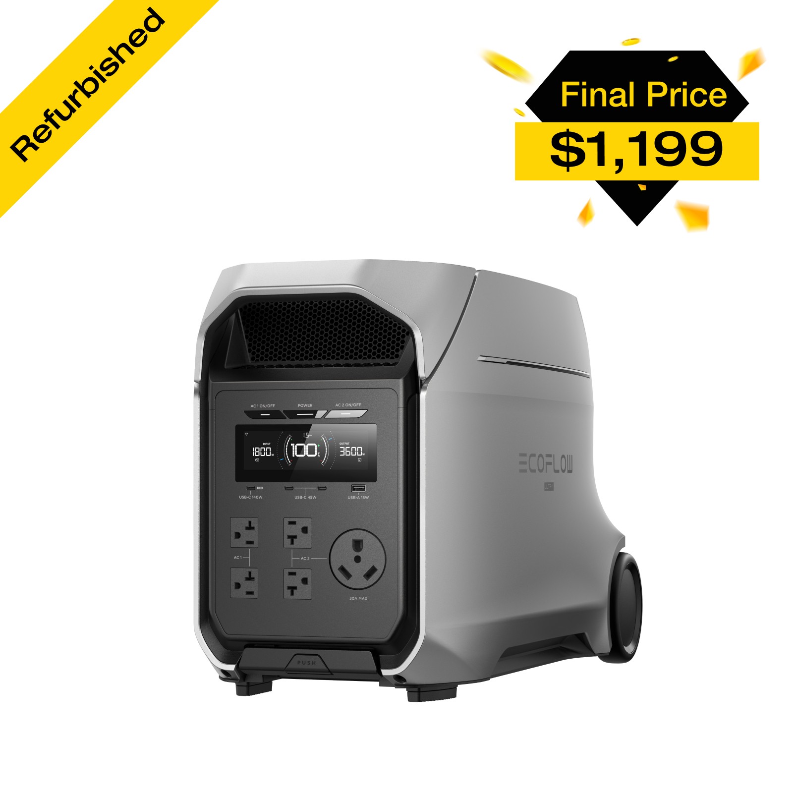 EcoFlow DELTA 3 Ultra Plus 3600W 3072Wh Portable Power Station Refurbished RV EcoFlow DELTA 3 Ultra Plus 3600W 3072Wh Portable Power Station Refurbished RV