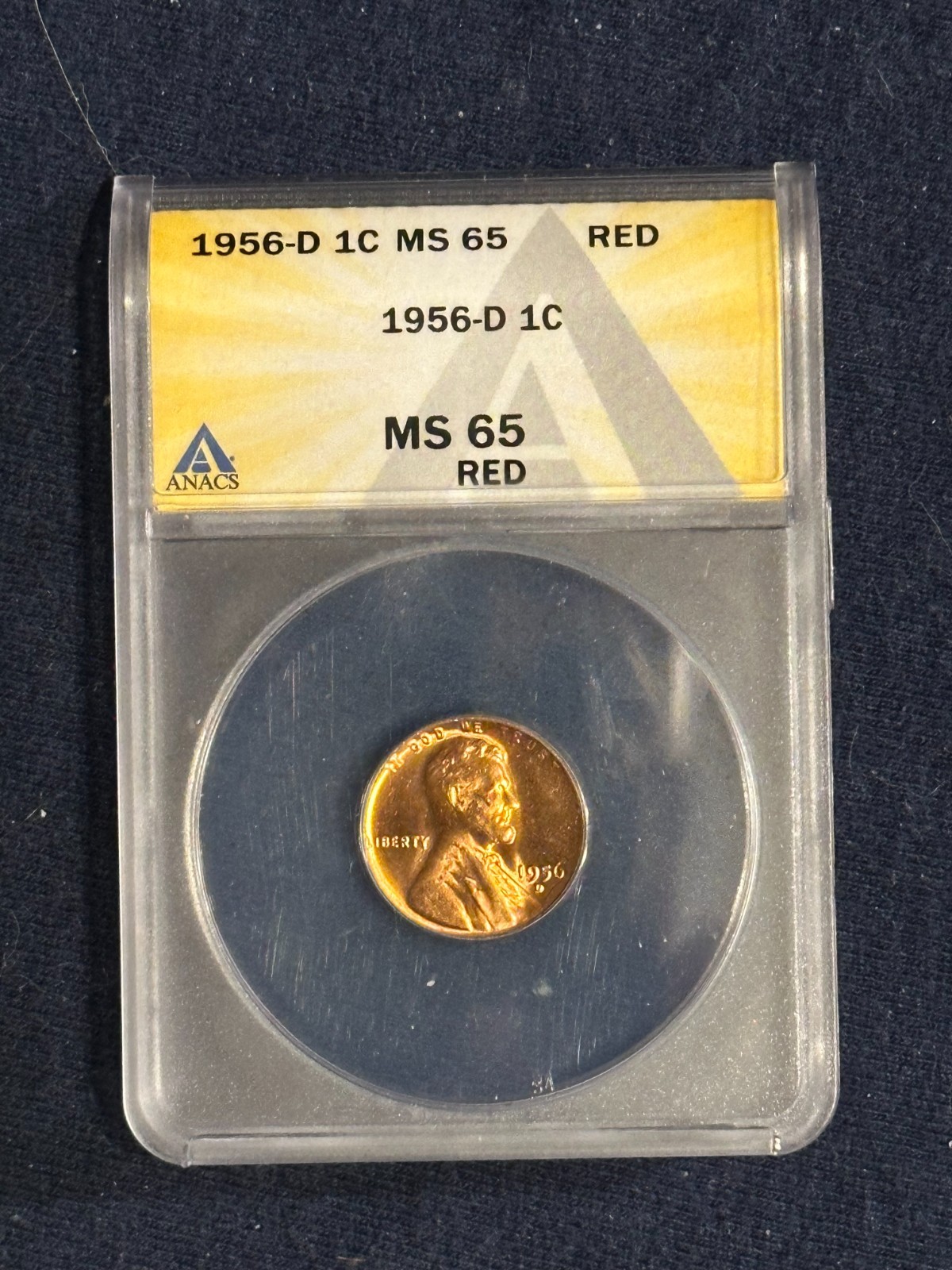 1956-D 1C MS65 RD (ANACS) Lincoln Cent - Beautiful Coin/Nice Specimen [A-21]