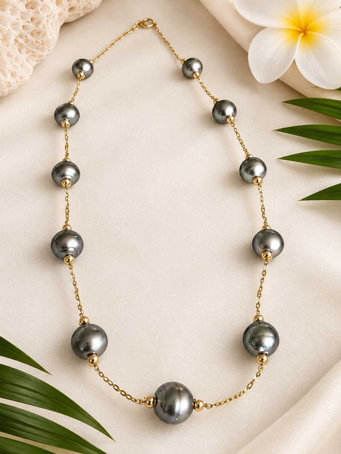Tahitian Pearls 9ct Gold Filled Necklace