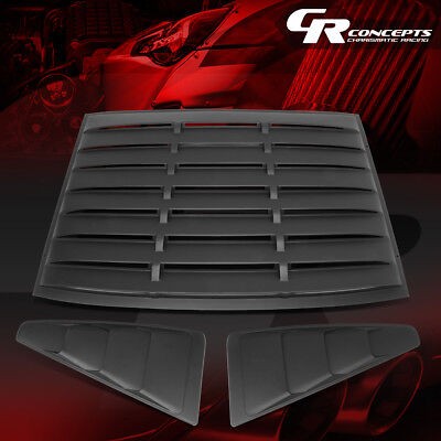 For 05-14 Ford Mustang Cpe 3Pcs Vtg Style Rear + Quarter Side Window Louvers