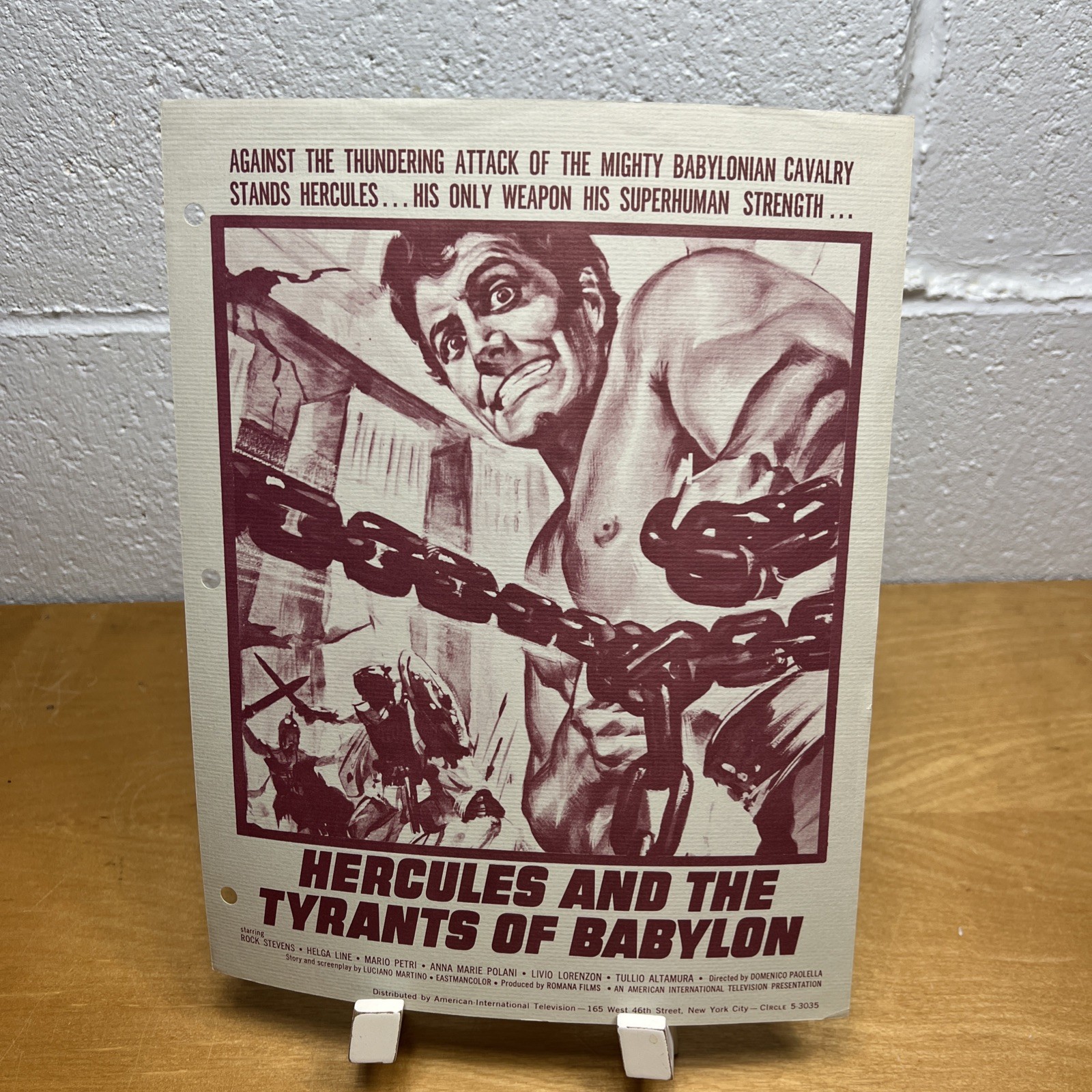 1964 Hercules Tyrants of Babylon Press Kit 11 Photos Color Ad Rock Stevens