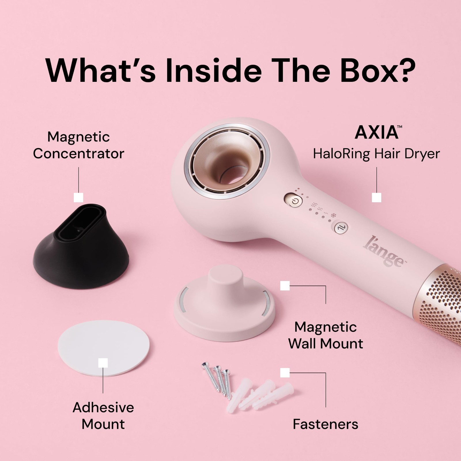 L'ange Axia Halo Ring Hair Dryer (Blush / Pink) Brand New Open Box L'ange Axia Halo Ring Hair Dryer (Blush / Pink) Brand New Open Box