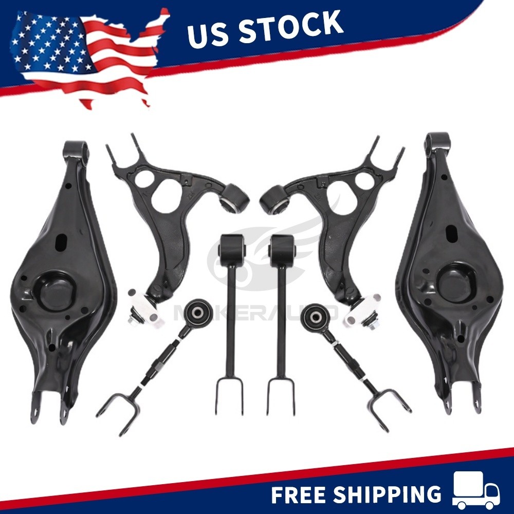 8pcs Rear Suspension Arms w/ Bushings Upper & Lower for Ford Explorer 2011-2019