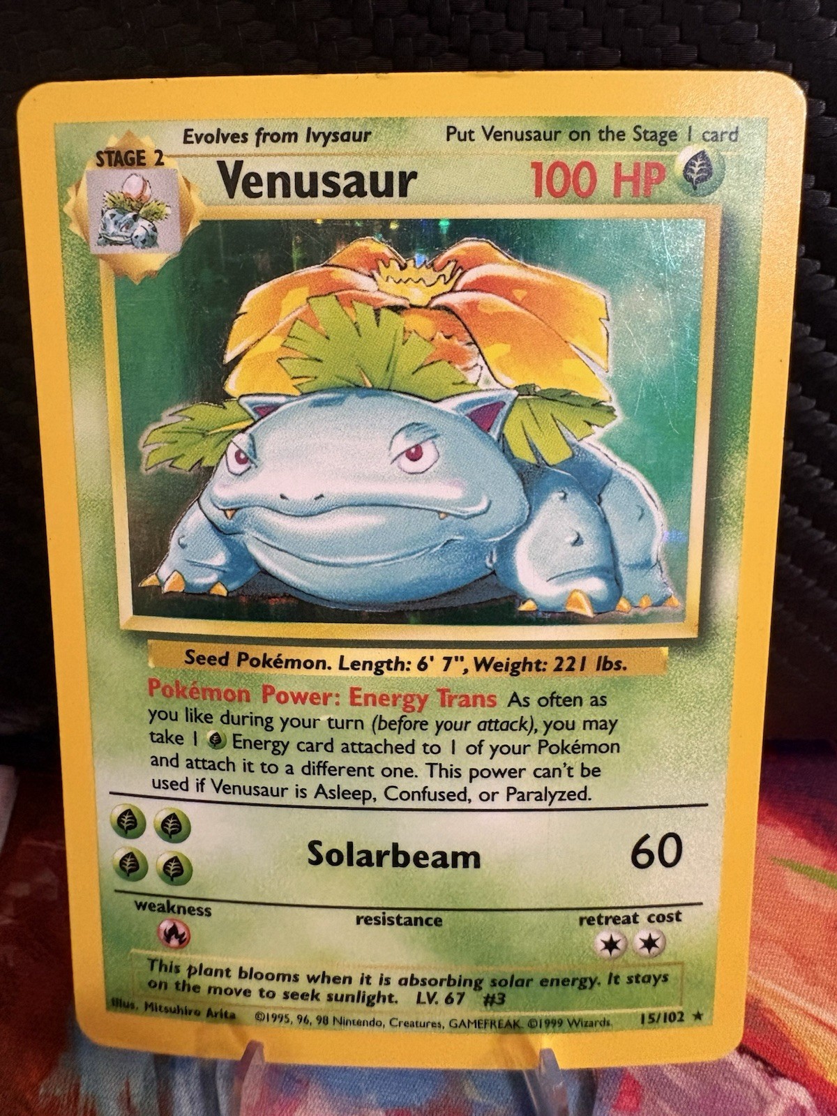 1999 Pokemon Base Set Venusaur Holo #15/102 MP WOTC