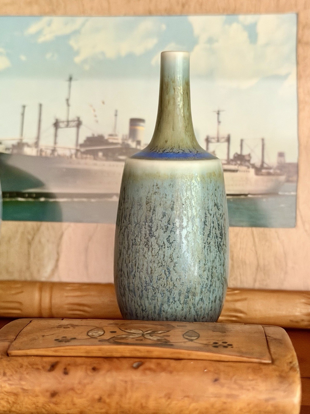 Vintage Swedish Bud Vase by Tomas Anagrius For Höganäs Museum White & White Vintage Swedish Bud Vase by Tomas Anagrius For Höganäs Museum White & White