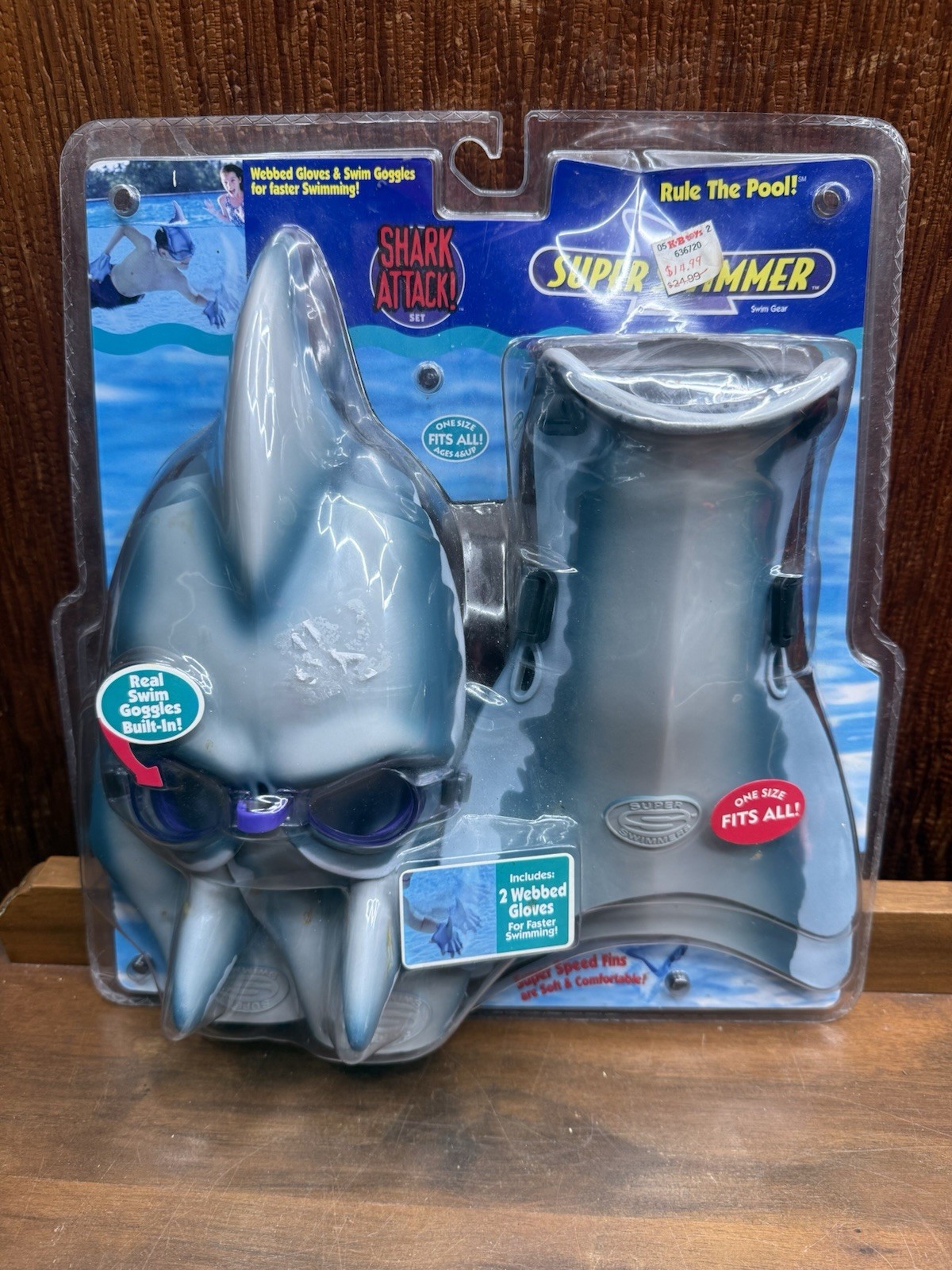 Vintage Big Time Toys Super Swimmer Shark Attack Swim Gear Set NIP Sealed Y2K