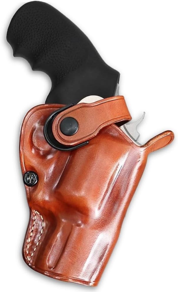 3-Slot Leather Belt Holster Fits, S&W 327 Snub Nose 8RD 357 Magnum 2\
