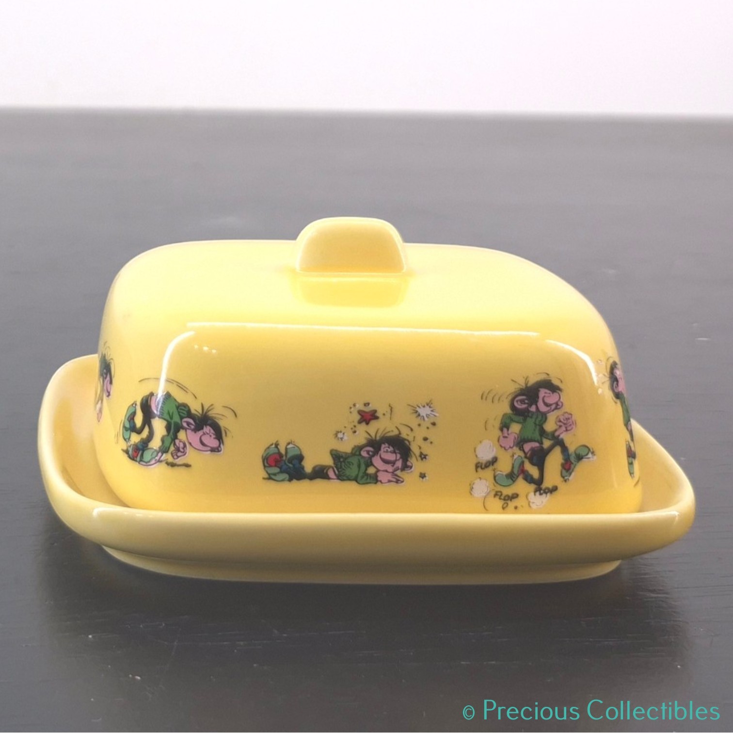 Extremely Rare Vintage Gaston Lagaffe Butter Dish