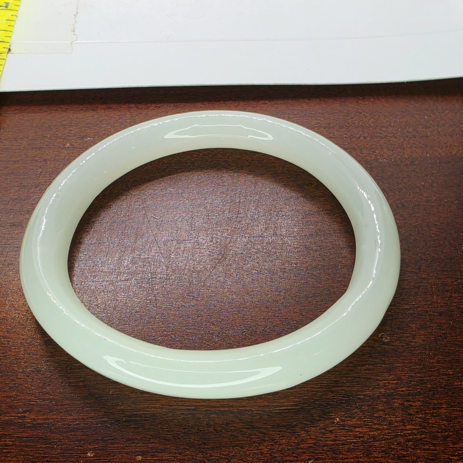 Very Rare Antique Vtg. Chinese Cream White Light Mint Hetian Jade Bangle 8\ Very Rare Antique Vtg. Chinese Cream White Light Mint Hetian Jade Bangle 8\