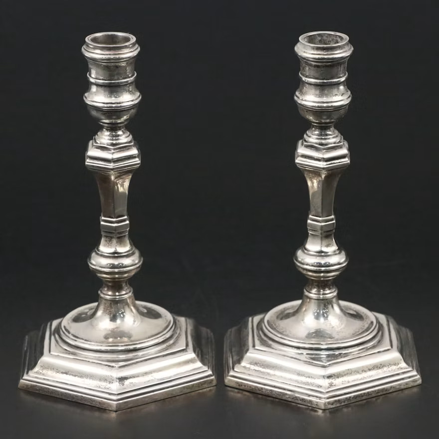 **Magnificent Pair of Tiffany & Co. 1956 / 1916 English Cast Sterling Silver C.S **Magnificent Pair of Tiffany & Co. 1956 / 1916 English Cast Sterling Silver C.S